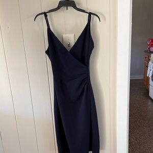 Altar'd State Navy Wrap-Style Midi Dress